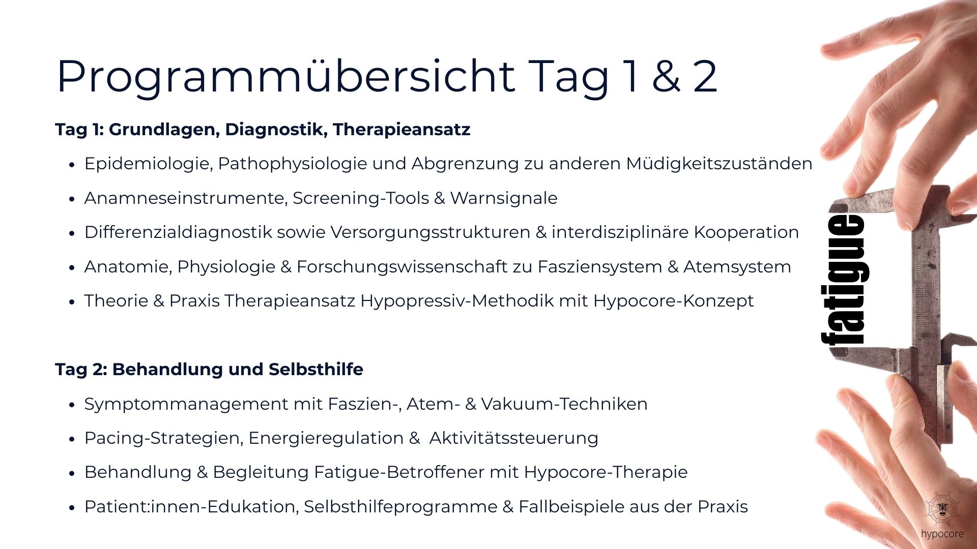 WeiterbildungFatigue Programmübersicht