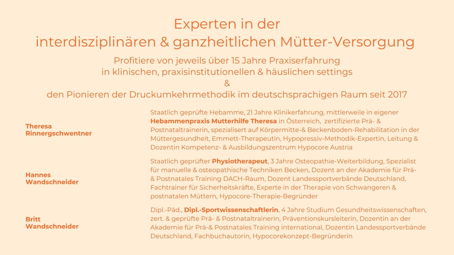 Hypocore Hebammen Dozententeam